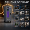 Qoltec Trójfazowy stabilizator napięcia AVR MULTIPROTECTION | 30kVA | Dokładność ± 3% | Serwomotor 3F | LCD | Expert Line