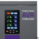 Qoltec Trójfazowy stabilizator napięcia AVR MULTIPROTECTION | 30kVA | Dokładność ± 3% | Serwomotor 3F | LCD | Expert Line