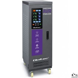 Qoltec Trójfazowy stabilizator napięcia AVR MULTIPROTECTION | 40kVA | Dokładność ± 3% | Serwomotor 3F | LCD | Expert Line