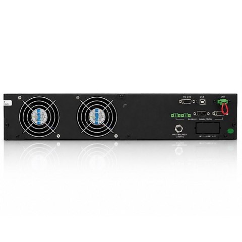 Qoltec Zasilacz awaryjny UPS Pure Sine Wave do RACK | 3kVA | 3000W | Power Factor 1.0 | LCD | EPO | USB | On-line