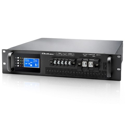 Qoltec Zasilacz awaryjny UPS Pure Sine Wave do RACK | 6kVA | 5000W | Power Factor 1.0 | LCD | EPO | USB | On-line
