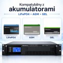 Qoltec Zasilacz awaryjny UPS Pure Sine Wave do RACK | 6kVA | 5000W | Power Factor 1.0 | LCD | EPO | USB | On-line