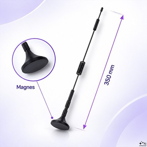 Qoltec Antena 4G LTE dookólna DUAL | 7dBi | Wewnętrzno-zewnętrzna
